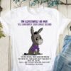 I’m Constantly In Pain Yes Constantly Every Single Second Fibromyalgia Awareness Cartoon Donkey Purple Ribbon Shirt