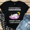 I’m Emotionally Constipated I Haven’t Given A Shit In Days Sleeping Unicorn Shirt