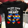 I’m Her Voice She Is My Heart Dad Taking Daughter Autism Heart Shirt