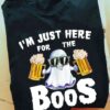 I’m Just Here For The Boos Halloween Ghost Boo Drinking Beer Shirt