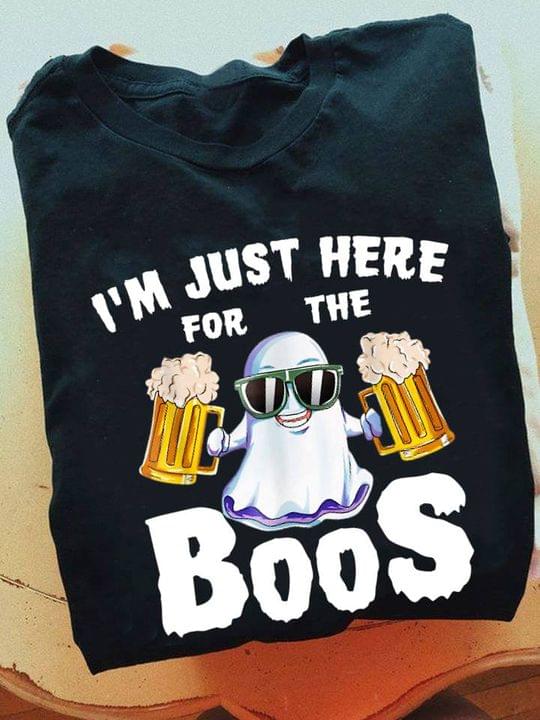 I'm Just Here For The Boos Halloween Ghost Boo Drinking Beer Shirt I'm Just Here For The Boos Halloween Ghost Boo Drinking Beer Shirt