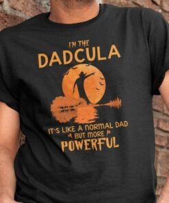 I’m The Dadcula It’s Like A Normal Dad But More Powerful Dracula Moon Bats Halloween Shirt