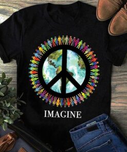 Imagine A Colorful People On  Great Earth Shirt