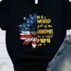 In A World Full Of Grandmas Be A Mimi American Sunflower Peace Shirt