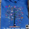 In April We Wear Blue Autism Awareness Butterfly Tree Shirt
