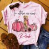 In October We Wear Pink Dog Pumpkin Sun Flowers Shirt
