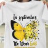 In September We Wear Gold Childhood Cancer Awareness Golden Butterfly Ribbon Shirt