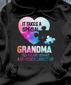 It Takes A Special Grandma To Hear What A Grandson Cannot Say Galaxy Heart Puzzle Shirt