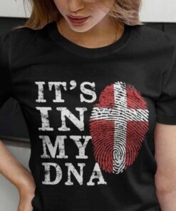 It’s In My DNA Flag Of Denmark Finger Print Shirt