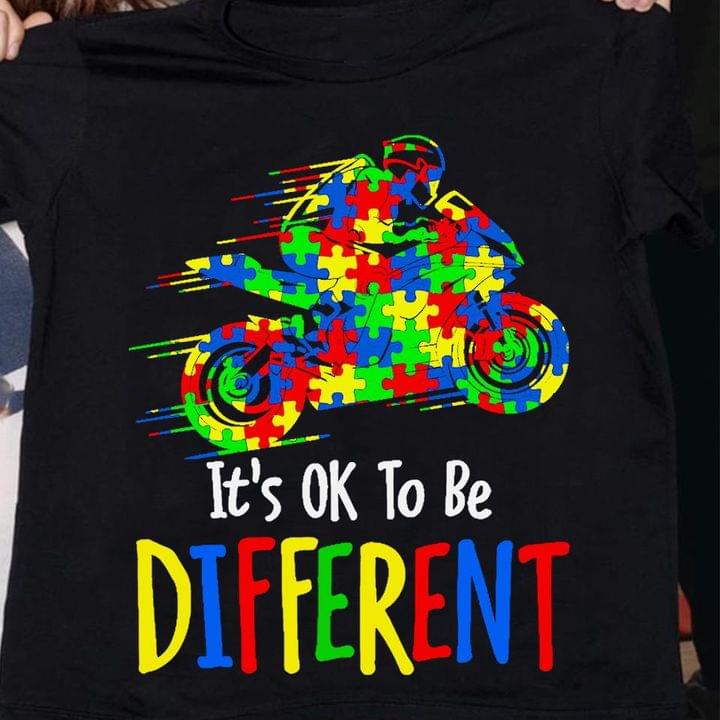 It's Ok To Be Different Autism Racing Boy Motorcycle Shirt It's Ok To Be Different Autism Racing Boy Motorcycle Shirt