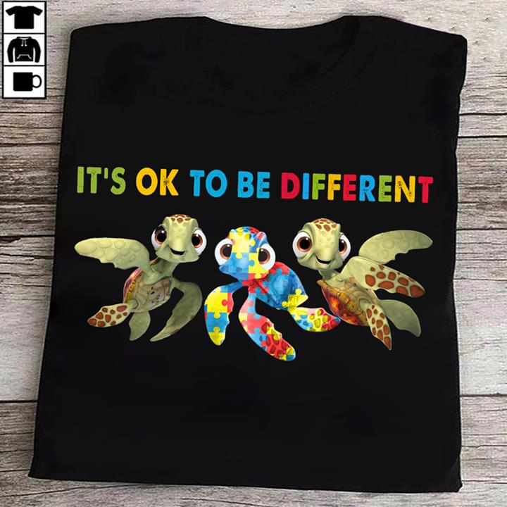 It's Ok To Be Different Cute Baby Turtles T-Shirt It's Ok To Be Different Cute Baby Turtles T-Shirt
