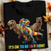 It’s Ok To Be Different Ribbons Dinosaurs Autism Shirt