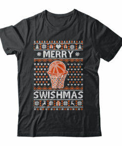 Merry Swishmas Xmas Ugly Christmas Basketball Lover Men