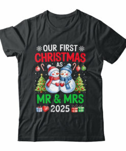 Our First Christmas As Mr & Mrs 2025 Snowman Couple Matching