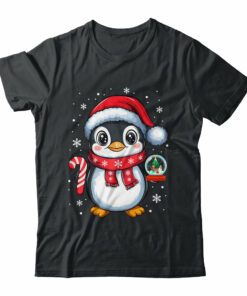 Penguin Christmas Candy Cane Winter Xmas Women Girl Boy