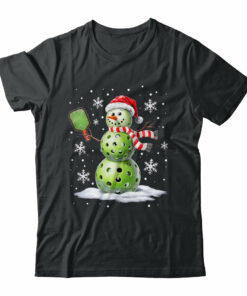 Pickleball Snowman Player Santa Hat Christmas Funny Xmas