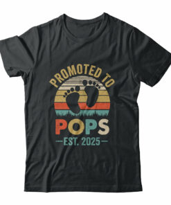Promoted To Pops Est 2025 Fathers Day Vintage