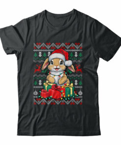Rabbit Bunny Xmas Lights Santa Hat Bunny Ugly Christmas