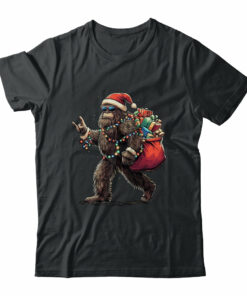 Santa Bigfoot Christmas Lights Funny Sasquatch Believe