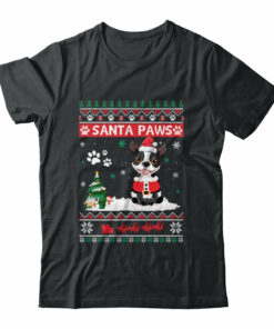 Santa Paws Boston Terrier Merry Christmas Dog Funny Xmas
