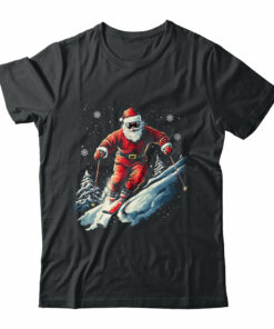 Santa Skiing Xmas Funny Christmas Skier Ski Racer Lover Men