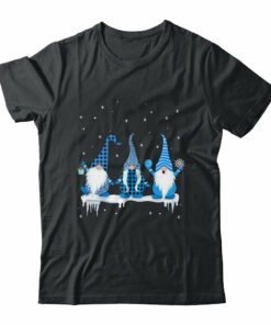 Three Christmas Gnomes Funny Humor Santa Blue Christmas