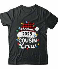 Christmas 2025 Cousin Crew Matching Xmas Lights Santa Hat