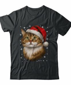 Christmas Cat Snow Xmas Graphic Cute Cat Lover Men Women