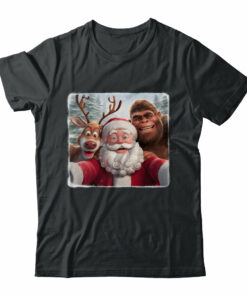 Funny Cute Reindeer Bigfoot Santa Selfie Christmas Xmas
