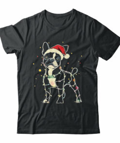 Funny Santa Boston Terrier Retriever Christmas Lights Dog Lover