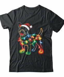Funny Santa Bull Terrier Retriever Christmas Lights Dog Lover