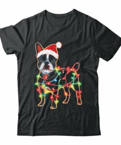 Funny Santa French Bulldog Retriever Christmas Lights Dog Lover