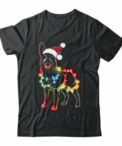 Funny Santa German Shepherd Retriever Christmas Lights Dog Lover