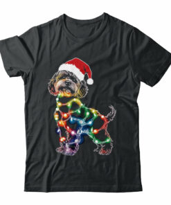 Funny Santa Poodle Retriever Christmas Lights Dog Lover