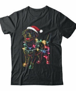 Funny Santa Rottweiler Retriever Christmas Lights Dog Lover