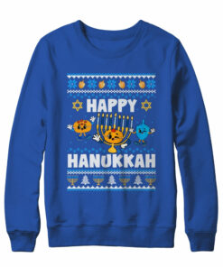 Happy Hanukkah Menorah Dreidel Ugly Chanukah Men Women