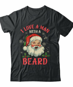 I Love A Man With A Beard Retro Christmas Santa For Women