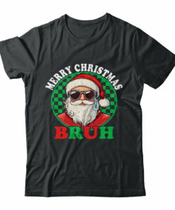 Merry Christmas BRUH Santa BRUH Checkerboard Retro Boy Men