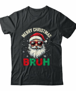 Merry Christmas Bruh Funny Santa Claus Groovy Retro