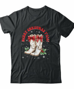 Merry Christmas Y’all Howdy Christmas Boots Cowgirl Coquette