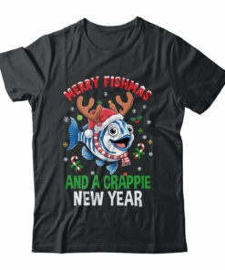 Merry Fishmas And A Crappie New Year Funny Fishing Pun