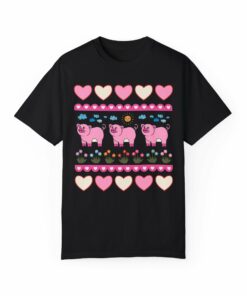Adorable Floral Pig Tee Shirt