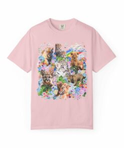 Colorful Big Cat Cub Tee Shirt