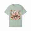 Cottagecore Pig Tee Shirt with Flowers