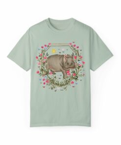 Cute Animal Lover Tee Shirt Hippo