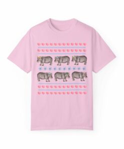 Funny Floral Hippo T-Shirt