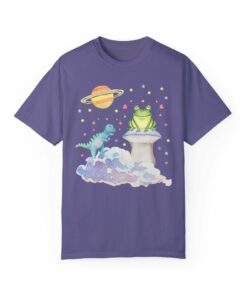 Weirdcore Pastel Goth T-Shirt with Dinosaur and Frog