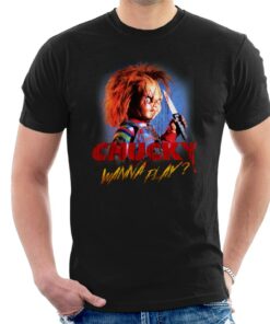 Chucky Wanna Play Crazed Face Men’s T-Shirt Chucky Wanna Play Crazed Face Men’s T-Shirt