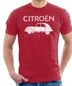Citroen 2CV Dimensions White Diagram Men’s T-Shirt
