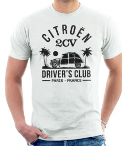 Citroen 2CV Driver's Club Black Beach Men's T-Shirt 2 Citroen 2CV Drivers Club Black Beach Mens T Shirt 3